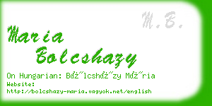 maria bolcshazy business card